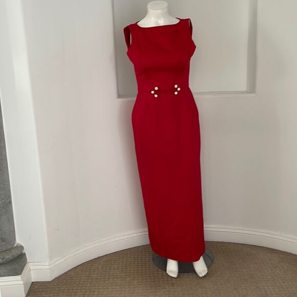 En Français By Huey Waltzer Maxi Evening Party Dress Size 14 Vintage 90s - Picture 1 of 15